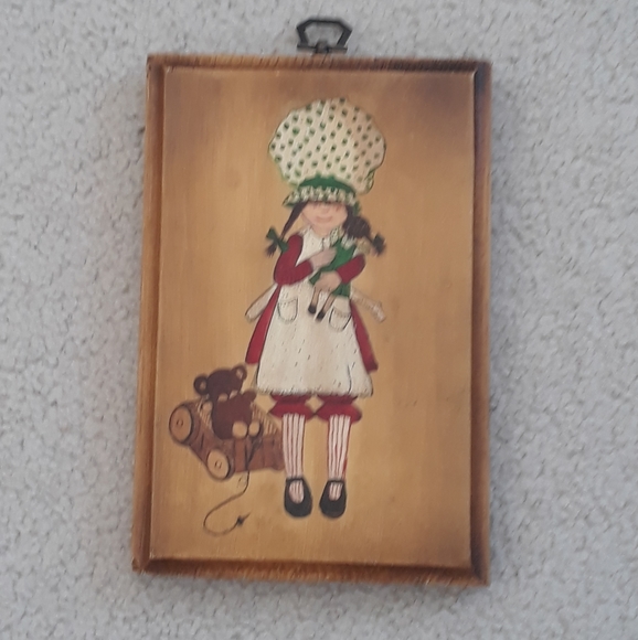 Other - Vintage Room Decor Little Girl Holding Doll